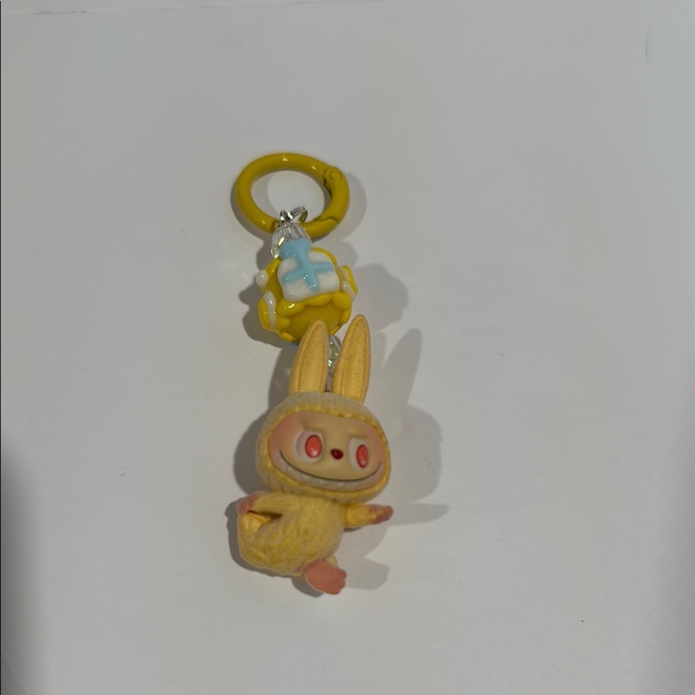 Yellow Labubu Yoga Keychain or Bag Charm